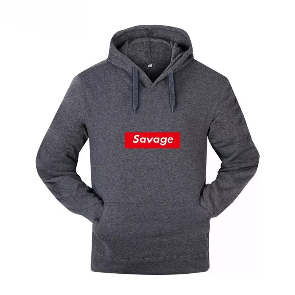 Supreme Style Savage Hip Hop Hoodie Dark Gray